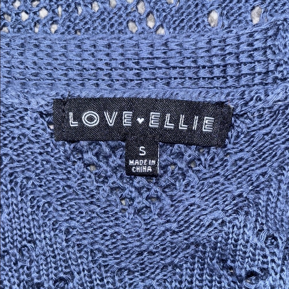 LOVE ELLIE Navy Blue Long Open-Front Cardigan Sweater Size Small - Picture 7 of 8